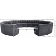 Meridian Furniture Limitless Gray Velvet Modular 14 Piece Sectional