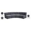 Meridian Furniture Limitless Gray Velvet Modular 4 Piece Sectional