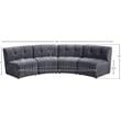Meridian Furniture Limitless Gray Velvet Modular 4 Piece Sectional