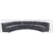 Meridian Furniture Limitless Gray Velvet Modular 6 Piece Sectional