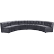 Meridian Furniture Limitless Gray Velvet Modular 6 Piece Sectional