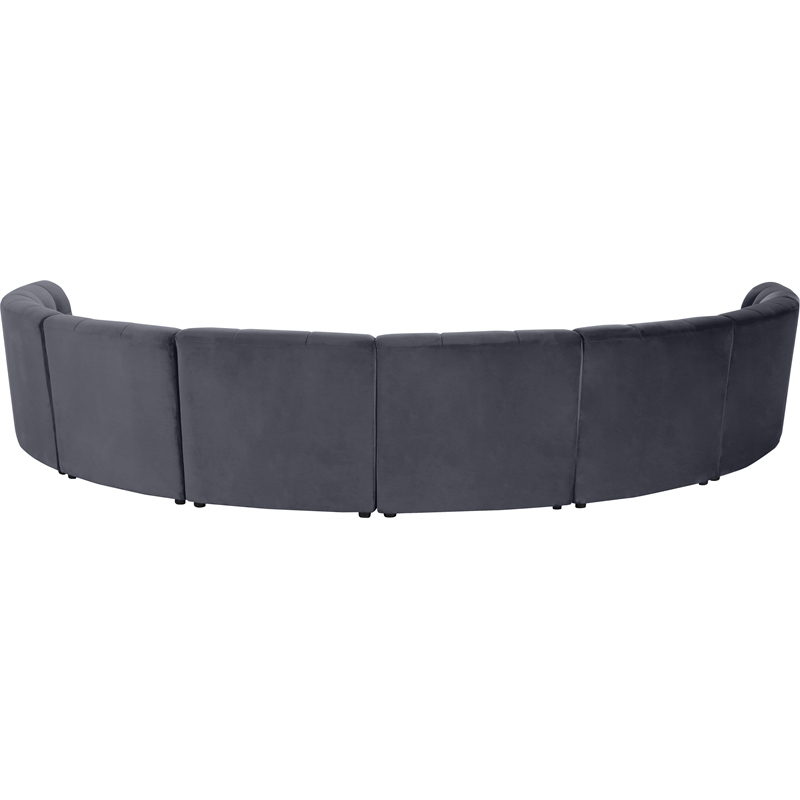 Meridian Furniture Limitless Gray Velvet Modular 8 Piece Sectional