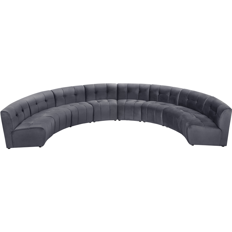 Meridian Furniture Limitless Gray Velvet Modular 8 Piece Sectional