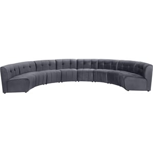 Meridian Furniture Limitless Gray Velvet Modular 8 Piece Sectional