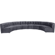 Meridian Furniture Limitless Gray Velvet Modular 8 Piece Sectional