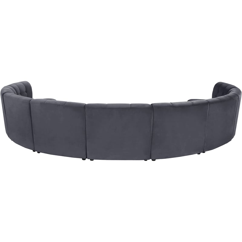 Meridian Furniture Limitless Gray Velvet Modular 9 Piece Sectional