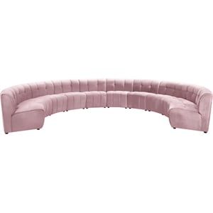 Meridian Furniture Limitless Pink Velvet Modular 10 Piece Sectional