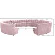 Meridian Furniture Limitless Pink Velvet Modular 14 Piece Sectional