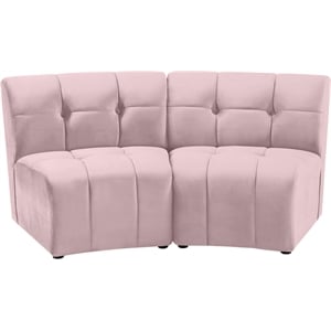 Meridian Furniture Limitless Pink Velvet Modular Loveseat