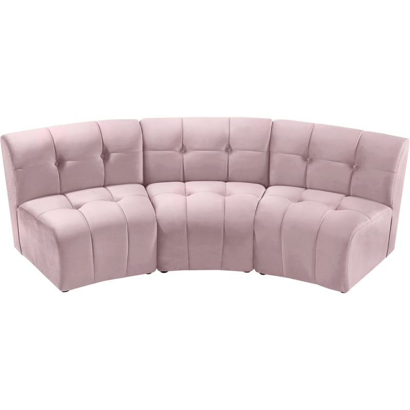 Meridian Furniture Limitless Pink Velvet Modular Sofa