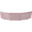 Meridian Furniture Limitless Pink Velvet Modular 5 Piece Sectional