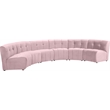 Meridian Furniture Limitless Pink Velvet Modular 6 Piece Sectional
