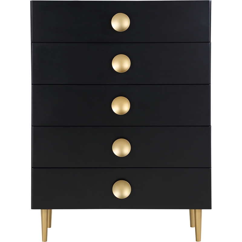 Meridian Furniture Zayne Contemporary Metal Chest in Rich Black Finish