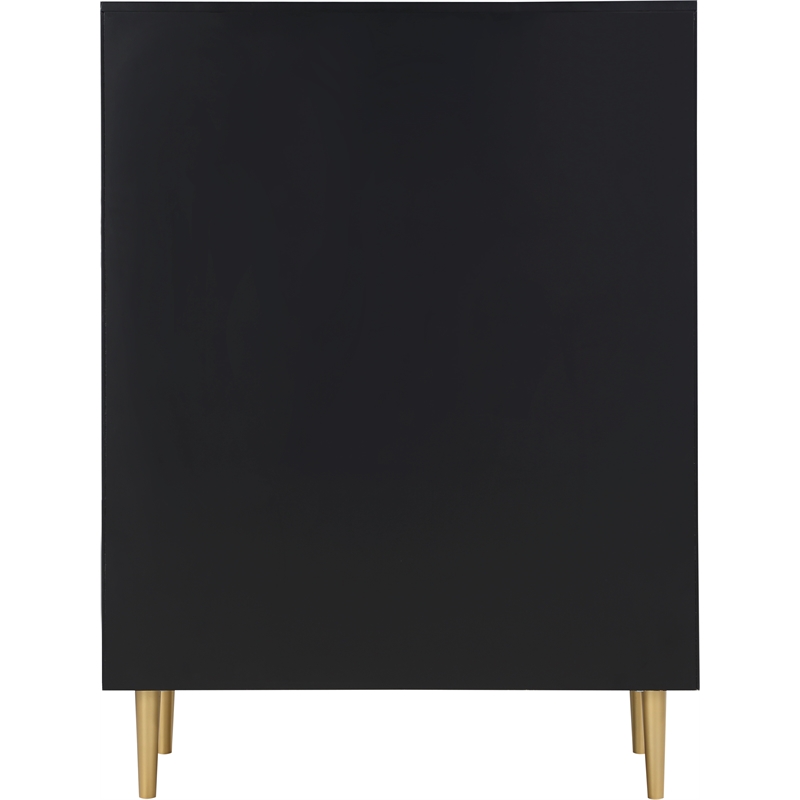 Meridian Furniture Zayne Contemporary Metal Chest in Rich Black Finish