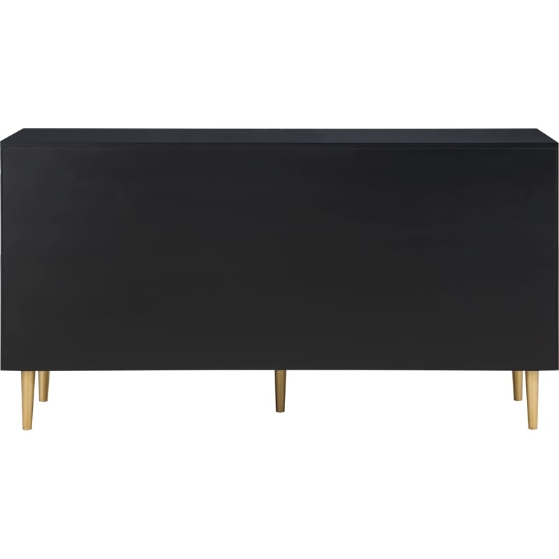 Meridian Furniture Zayne Contemporary Metal Dresser in Rich Black Finish