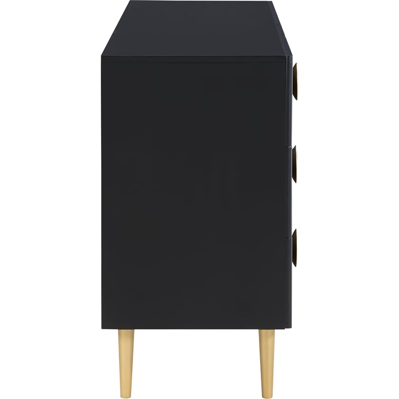 Meridian Furniture Zayne Contemporary Metal Dresser in Rich Black Finish