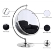 Meridian Furniture Luna Fabric Acrylic Swing Bubble Accent Chair in Black