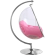 Meridian Furniture Luna Fabric Acrylic Swing Bubble Accent Chair in Pink