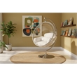 Meridian Furniture Luna Fabric Acrylic Swing Bubble Accent Chair in White