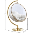 Meridian Furniture Luna White Faux Fur Acrylic and Metal Swing Accent Chair