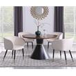 Meridian Furniture Sheridan Brown Ashburl Veneer Top with Matte Black Metal Base