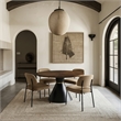 Meridian Furniture Sheridan Brown Ashburl Veneer Top with Matte Black Metal Base