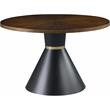 Meridian Furniture Sheridan Brown Ashburl Veneer Top with Matte Black Metal Base