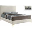 Meridian Furniture Geri Cream Velvet Queen Bed with Gold & Chrome Legs Included