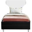 Meridian Furniture Ghost Black Velvet Twin Bed with Acrylic Headboard and Legs