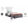 Meridian Furniture Ghost Gray Velvet Twin Bed with Acrylic Headboard and Legs