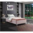 Meridian Furniture Ghost Pink Velvet Twin Bed with Acrylic Headboard and Legs