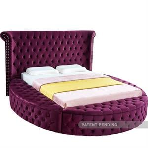Meridian Furniture Luxus Purple Velvet Full Bed