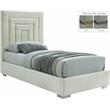 Meridian Furniture Nora Cream Velvet Twin Bed with Gold/Chrome Legs Included