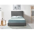Meridian Furniture Nora Gray Velvet Full Bed with Gold/Chrome Legs Included