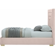Meridian Furniture Nora Rich Pink Velvet Twin Bed with Gold/Chrome Legs Included