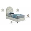 Meridian Furniture Rainbow Cream Velvet Twin Bed in Acrylic Finish