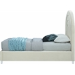 Meridian Furniture Rainbow Cream Velvet Twin Bed in Acrylic Finish