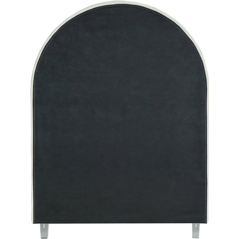 Meridian Furniture Rainbow Cream Velvet Twin Bed in Acrylic Finish