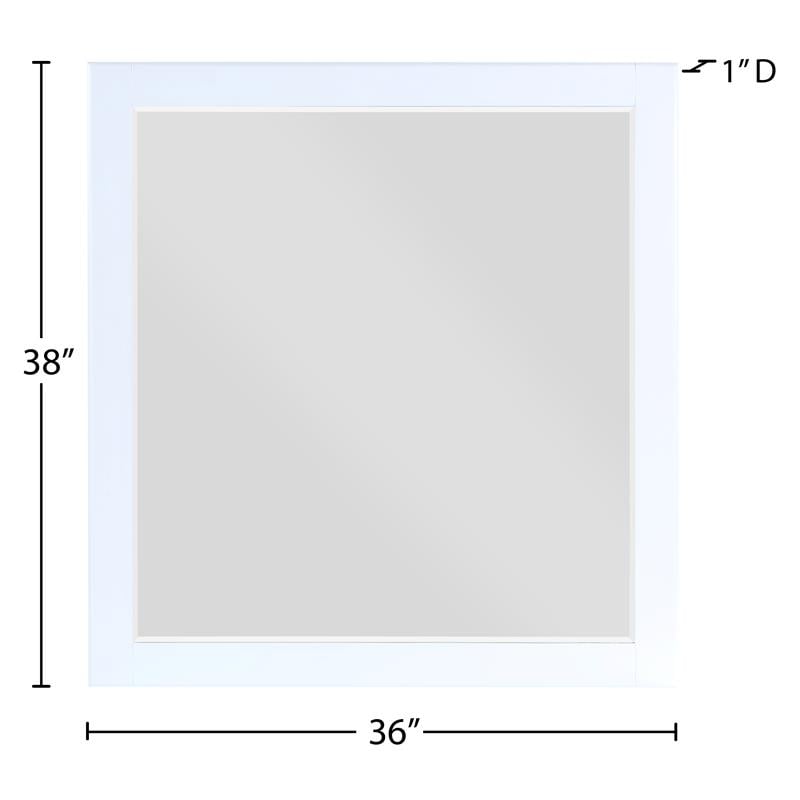 Meridian Furniture Zayne Contemporary Mirror in Rich White Finish