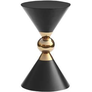 Meridian Furniture Malia Black and Gold Metal Hourglass Shaped End Table