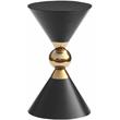 Meridian Furniture Malia Black and Gold Metal Hourglass Shaped End Table