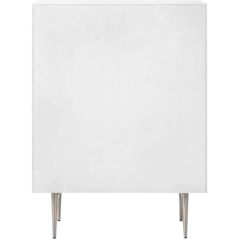 Meridian Furniture Modernist Contemporary Chest in White Medium Gloss Finish
