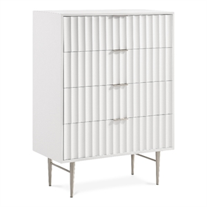 Meridian Furniture Modernist Contemporary Chest in White Medium Gloss Finish