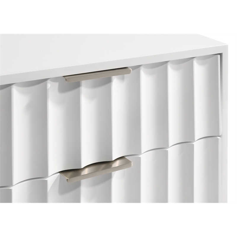 Meridian Furniture Modernist Nightstand in White Medium Gloss Finish