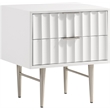 Meridian Furniture Modernist Nightstand in White Medium Gloss Finish