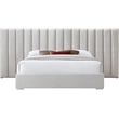 Meridian Furniture Pablo Cream Velvet Queen Bed with Chrome Metal Legs