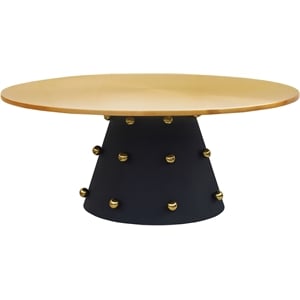Meridian Furniture Raven Brushed Gold Top Coffee Table with Matte Black Base