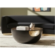 Meridian Furniture Doma Round Matte Black Metal Coffee Table with Glass Top