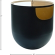 Meridian Furniture Doma Round Matte Black Metal End Table with Glass Top