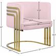 Meridian Furniture Rays Pink Velvet Upholstered Accent Chair
